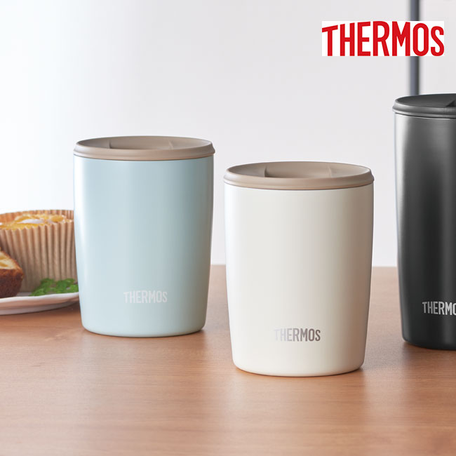 サーモス(THERMOS)真空断熱タンブラー  300ml（JDP-300）ホワイト、ライトブルー使用イメージ