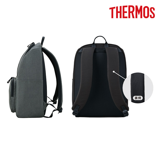 サーモス(THERMOS)保冷バックパック 16L/RFP（RFP-016）ダークグレー（側面、背面）