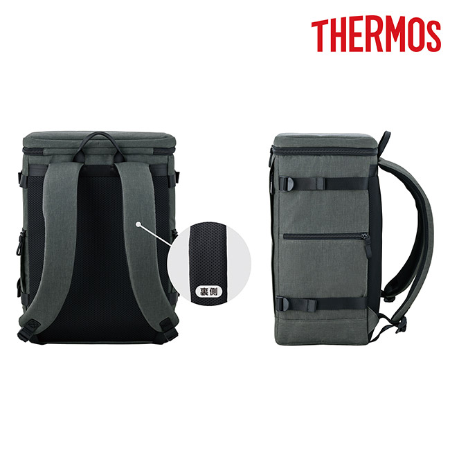 サーモス(THERMOS)保冷バックパック 25L/RFP（RFP-025）ダークグレー（背面、側面）