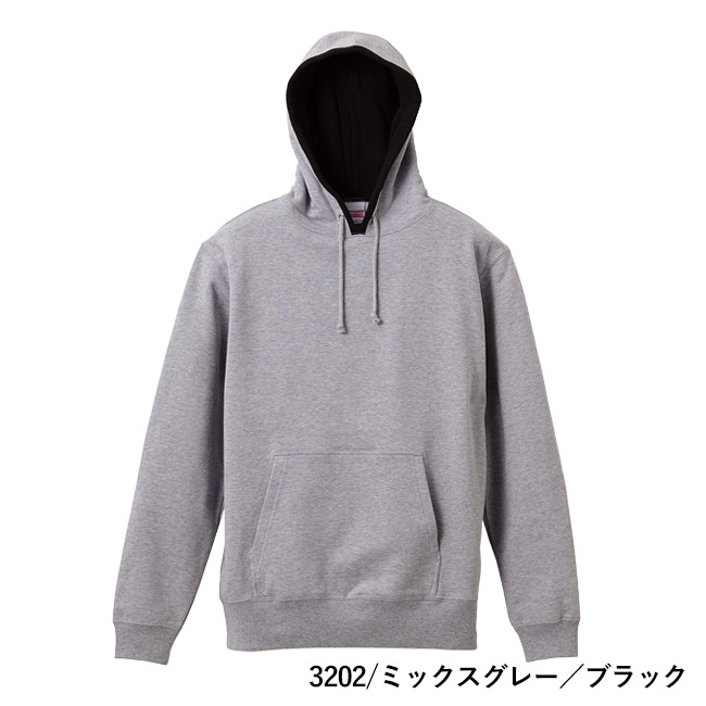 10.0オンス　スウェットプルオーバーパーカ（裏パイル）（5214-01）本体　3202/ミックスグレー／ブラック