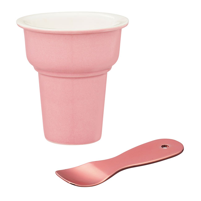 アイスクリームカップ＆スプーンセット（ut2438091）ピンク