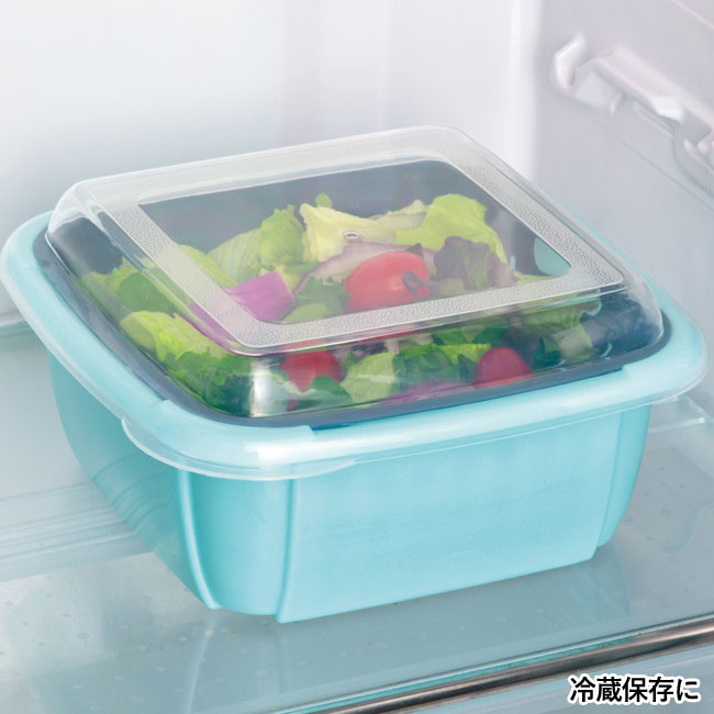 ザル付き新鮮保存容器（SNS-0700022）冷蔵保存に