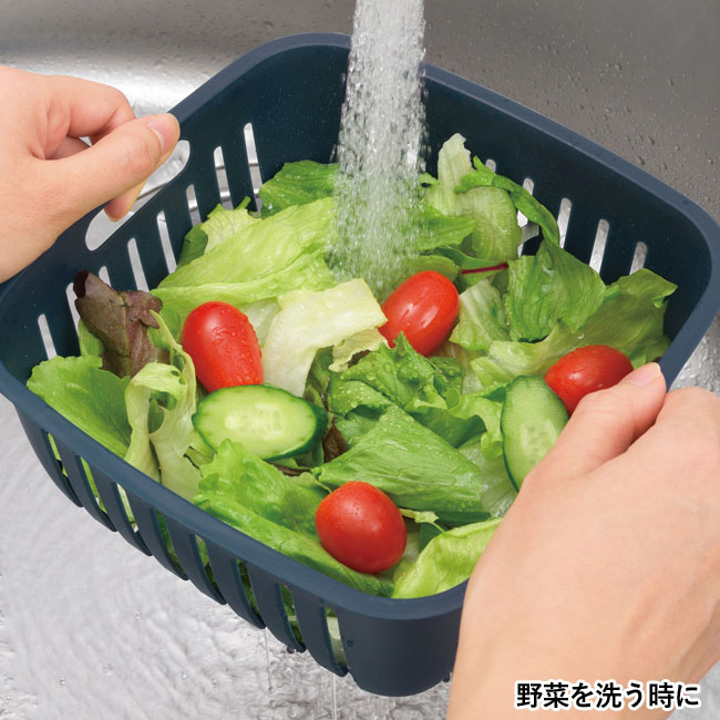 ザル付き新鮮保存容器（SNS-0700022）野菜を洗うときに