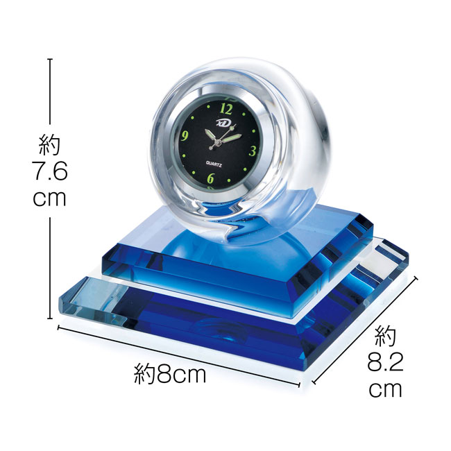 ともに時を刻む ガラスの置き時計（SNS-0700051）本体サイズ