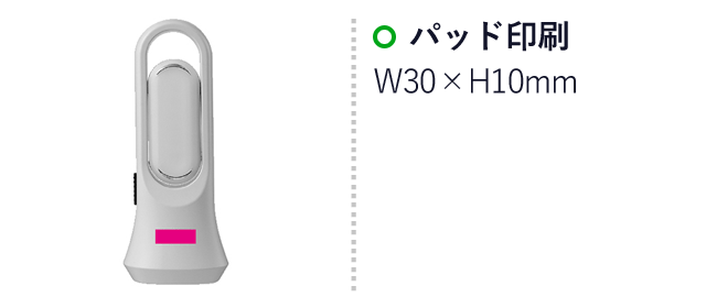 くるっと2WAYライト（SNS-0700216）名入れ画像　パッド印刷：W30×H10mm