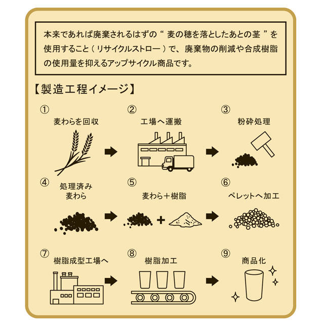 ザ・フリーカップ（麦わら配合）２個組　＃sustainable （SNS-0700475）製造工程イメージ