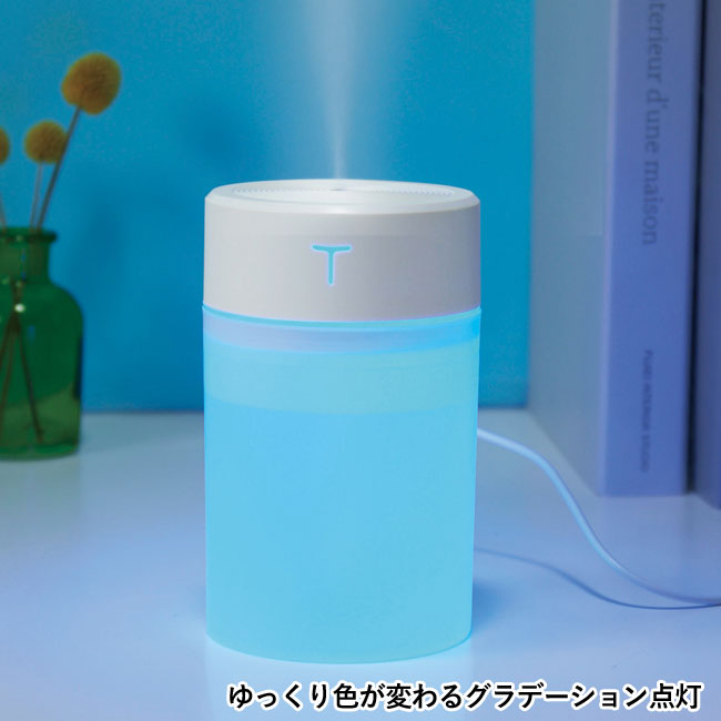 ポータブル卓上加湿器２８０ｍｌ（SNS-0700625）ゆっくり色が変わるグラデーション点灯