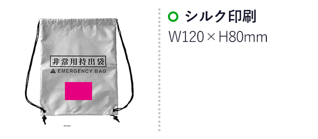 備えて安心 防災9点セット（SNS-0700919）名入れ画像　シルク印刷W120×H80mm