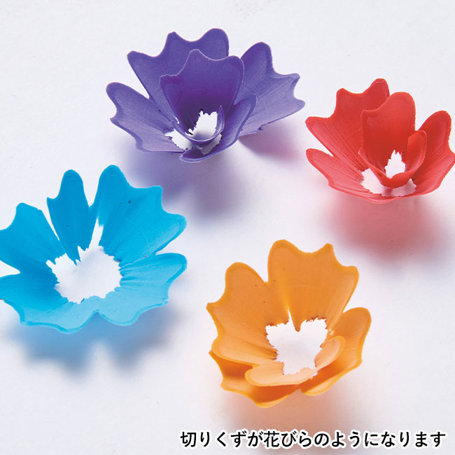 木材不使用　色鉛筆12本セット（SNS-0700926）切りくずが花びらのようになります