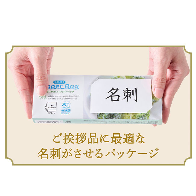 地球にやさしいジッパーバッグ10枚　＃CO2排出権付（SNS-0700960）ご挨拶に最適な名刺がさせるパッケージ