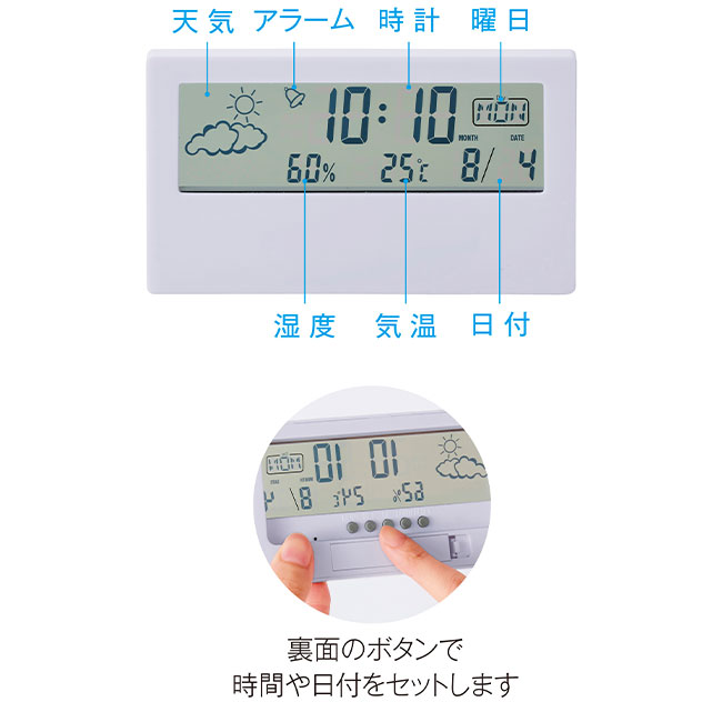クリアスクリーン多機能デジタル時計（SNS-0700970）機能一覧