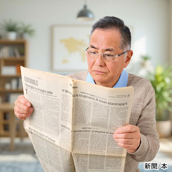 メガネ型ルーペ（SNS-0701017）新聞/本