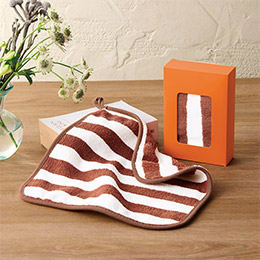 ふんわりストライプ　ウォッシュタオル