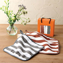 ふんわりストライプ　ハンド＆ウォッシュタオル