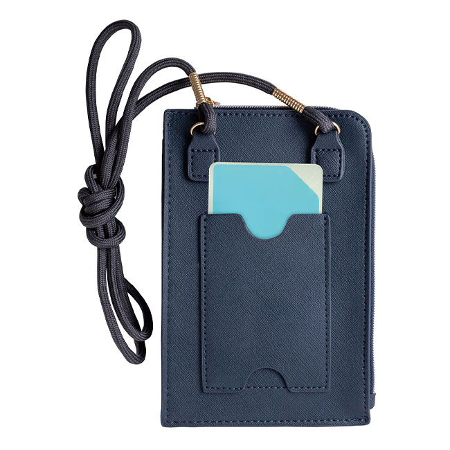 PREMO リサイクルレザー スマホショルダーポーチ（SNS-0400111）カード収納時