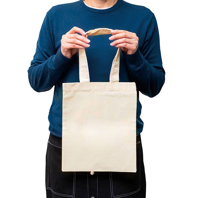 リサイクルコットン トートバッグA4(SNS-0400137)オリジナルラベル