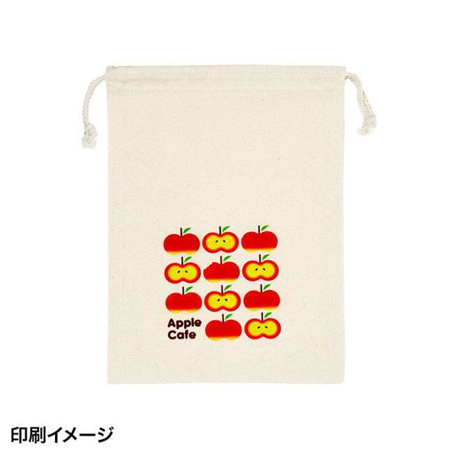 リサイクルコットン巾着M(SNS-0400140)印刷イメージ(イラスト)