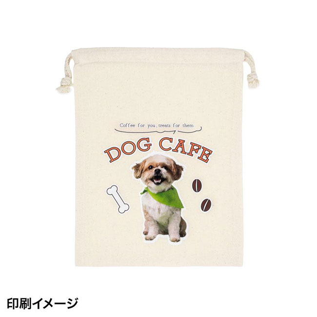 リサイクルコットン巾着M(SNS-0400140)印刷イメージ(写真)