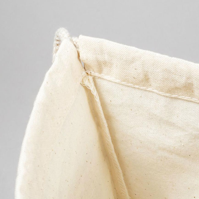 リサイクルコットン巾着L(SNS-0400141)縫製部分