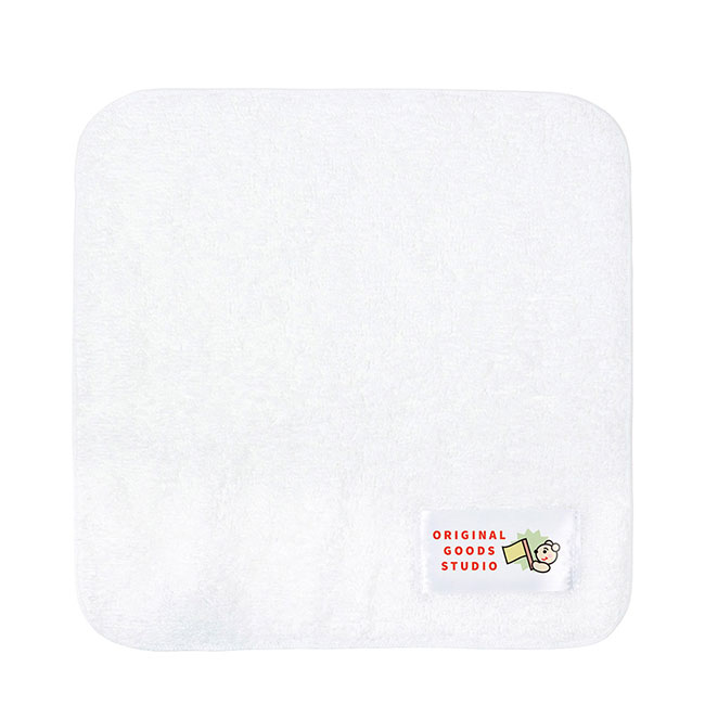 今治ミニタオルハンカチ20×20cm（SNS-0400147）印刷イメージ（白地にロゴ）