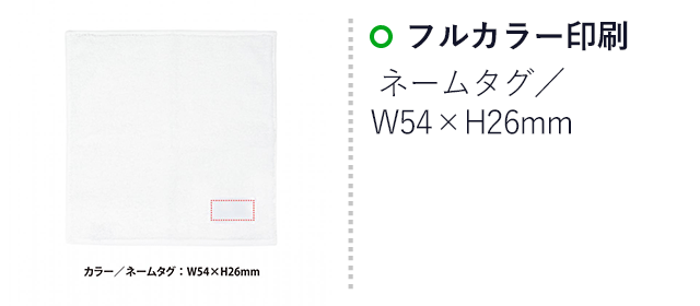 今治タオルハンカチ25×25cm （SNS-0400148）名入れ画像　フルカラー印刷　ネームタグ／W54×H26mm