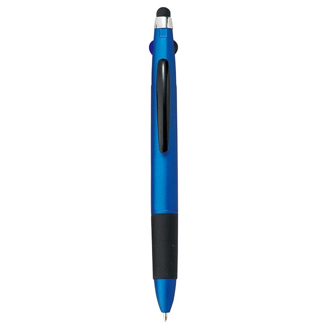 タッチペン付3色ボールペン（V010191）メタリックブルー