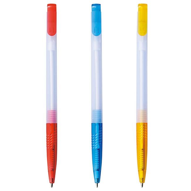 スリムラインボールペン（V010226）レッド、ブルー、イエロー