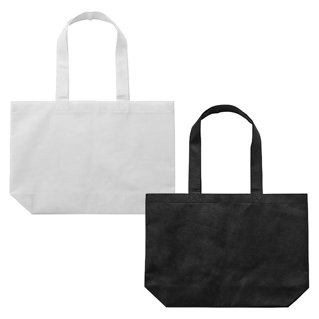 不織布ショルダートートバッグ(V010288)ホワイト・ブラック