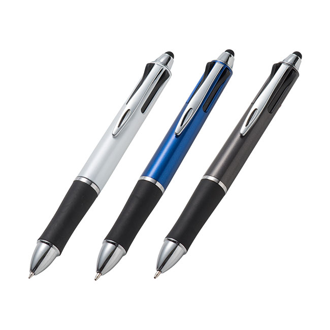 タッチペン付3色プラスワンボールペン（V010342）