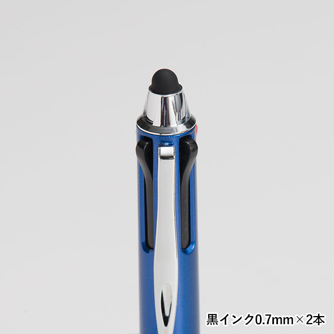 タッチペン付3色プラスワンボールペン（V010342）黒インク0.7mm×2本