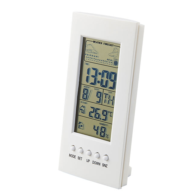 温湿度計付デジタルクロック（V010351）別角度