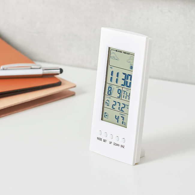 温湿度計付デジタルクロック（V010351）使用例