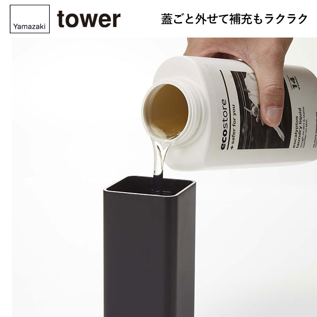 詰め替え用キッチンディスペンサー タワー/山崎実業（4829-4830tower）蓋ごと外せて補充もラクラク