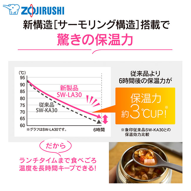 象印 ステンレススープジャー(SW-LA型)　300ml（SW-LA30）新構造「サーモリング構造」搭載で驚きの保温力