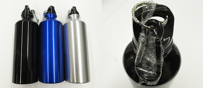 アルミスポーツボトル500（V010338）ボディとカラビナ部分イメージ