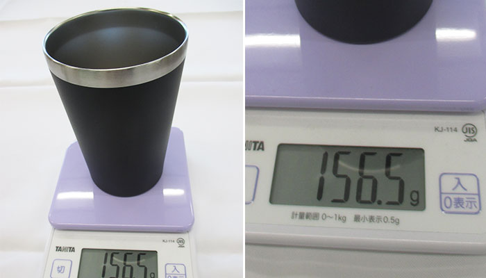 真空二重構造ステンレスタンブラー（SNS-0600470）重さについて