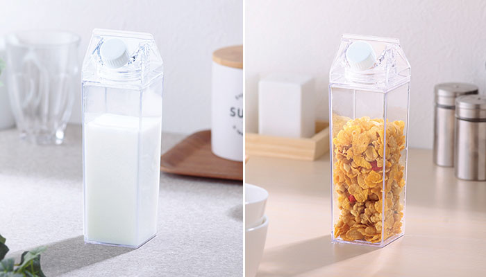 牛乳パック型マルチクリアボトル（SNS-0600500）用途