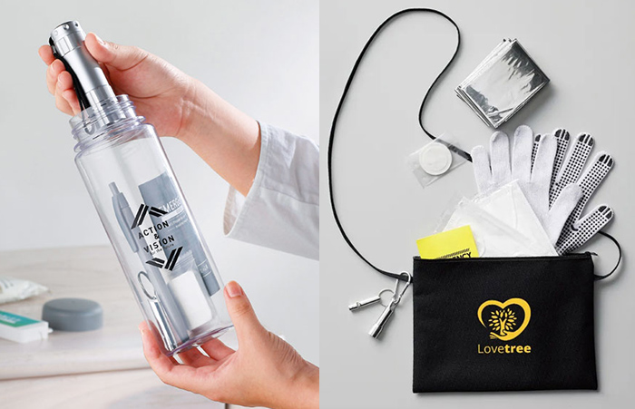 防災セットへの名入れイメージ