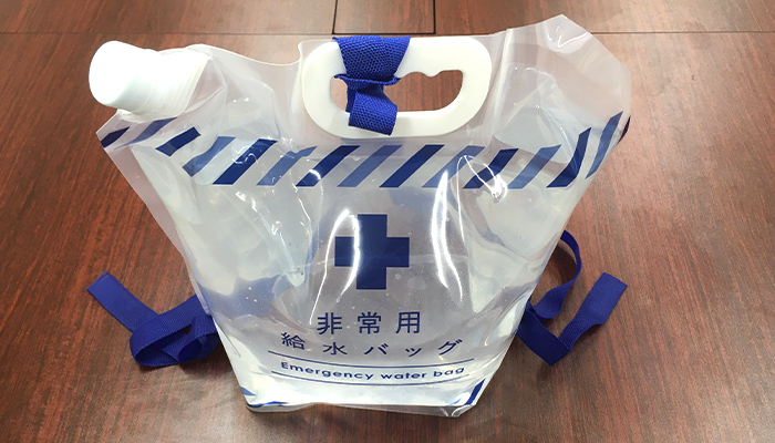 リュック型非常用給水バッグ6L（SNS-0700214）水を入れた時