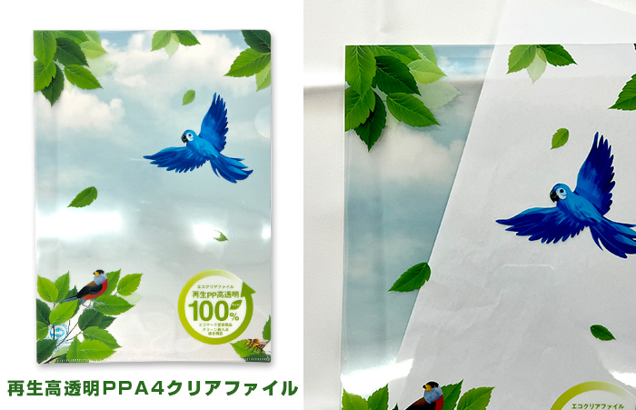 再生率100％PP素材クリアファイルイメージ