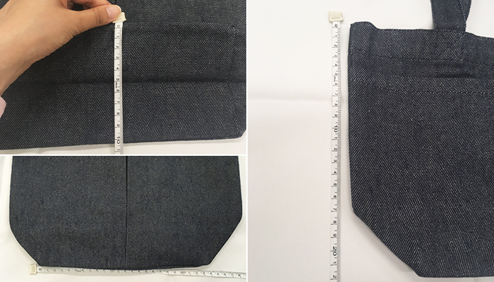 スフィア・リサイクルデニム2ポケットトート(SNS-0600560)大きさ、重さ