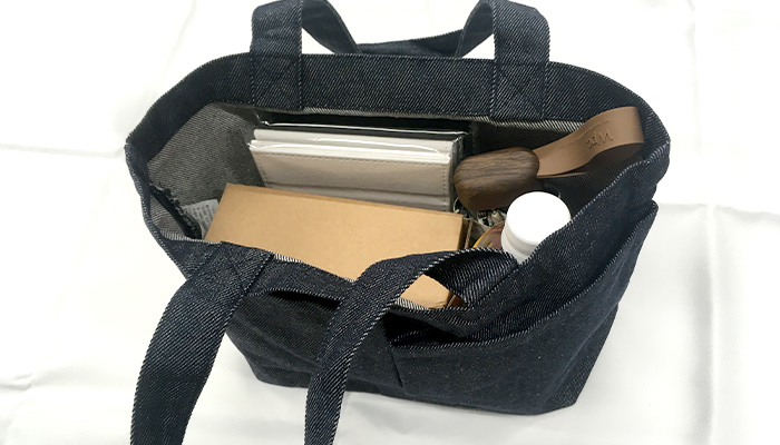 スフィア・リサイクルデニム2ポケットトート(SNS-0600560)厚み