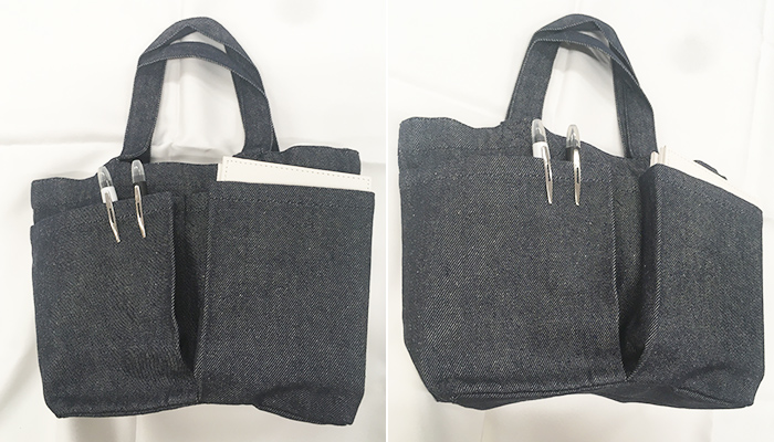 スフィア・リサイクルデニム2ポケットトート(SNS-0600560)スタンドの角度