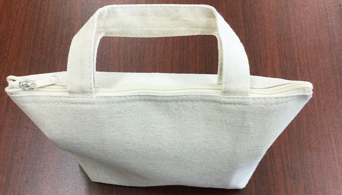 ナチュラル・保冷温ランチバッグ(SNS-0600726)ランチバッグのファスナー部分