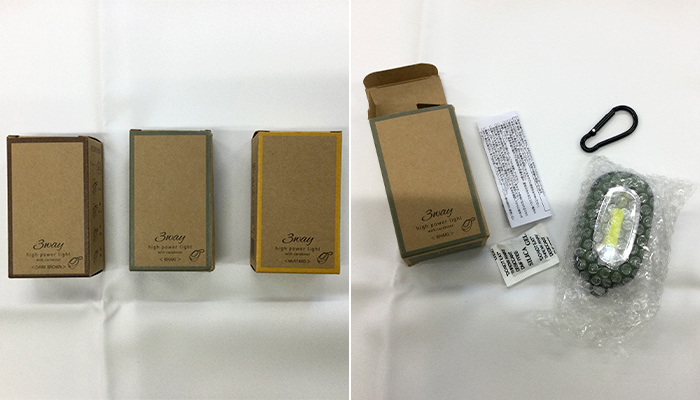 カラビナ付き3WAYハイパワーライト（SNS-0600802）ポリ袋入りパッケージ