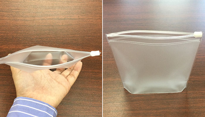 フロストクリア・ガゼットファスナーポーチ（SNS-0600775）ポーチの口部分