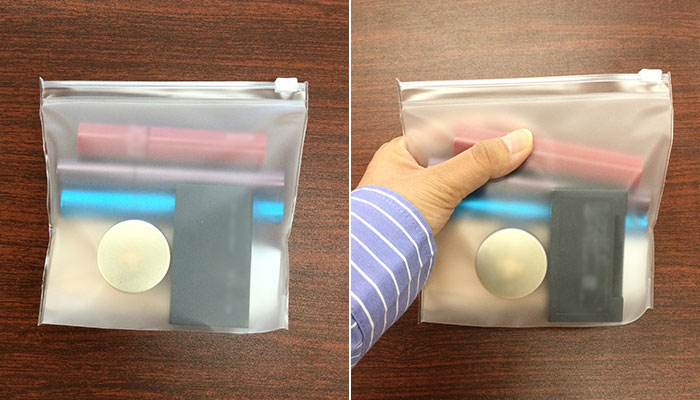 フロストクリア・ガゼットファスナーポーチ（SNS-0600775）ポーチ収納イメージ