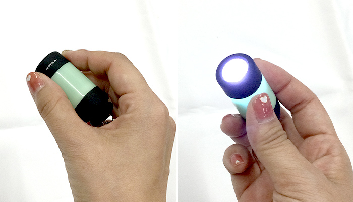 USB充電式蓄光LEDライト（SNS-0600749）展開時本体サイズ