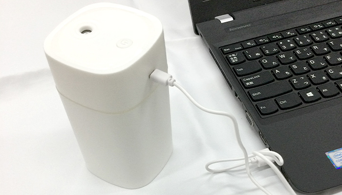 スタイリッシュUSB加湿器(SNS-0600763)パソコンに接続して電源供給