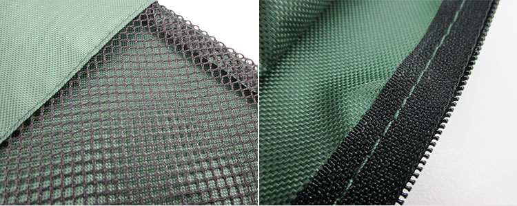 中身が見えるメッシュポーチ（A4）（B5）（V010384-V010383）メッシュ部分と縫製部分イメージ